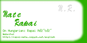 mate rapai business card